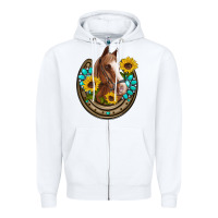White western horseshoe horse sunflowers gemstone Zipper Hoodie - Artiststas