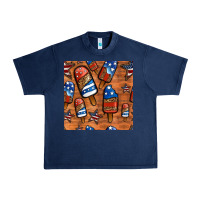 Navy patriotic popsicles seamless pattern Urban Heavy Tee - HRA Design Shop