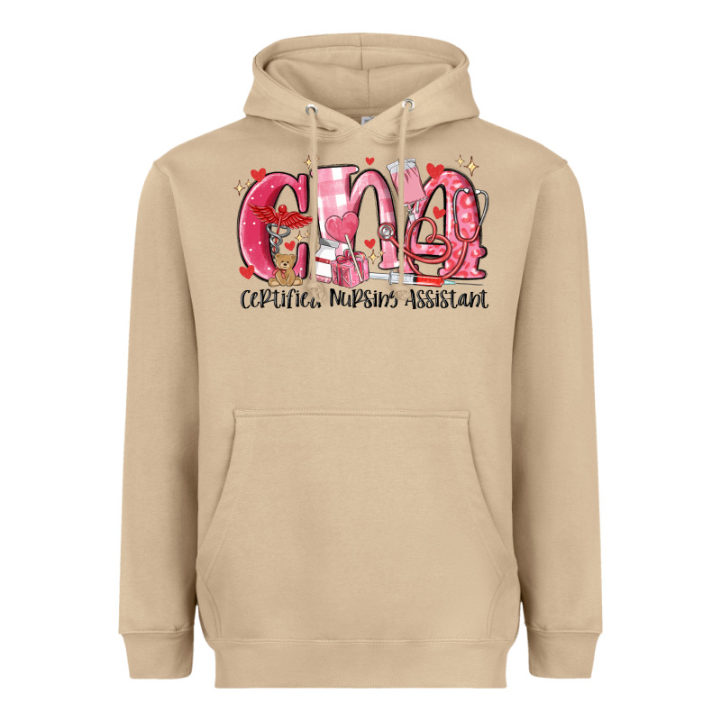 Cna Certified Valentine Nursing Assistant Valentin Heavyweight Hoodie by MaliasSmallBusiness | Teevron