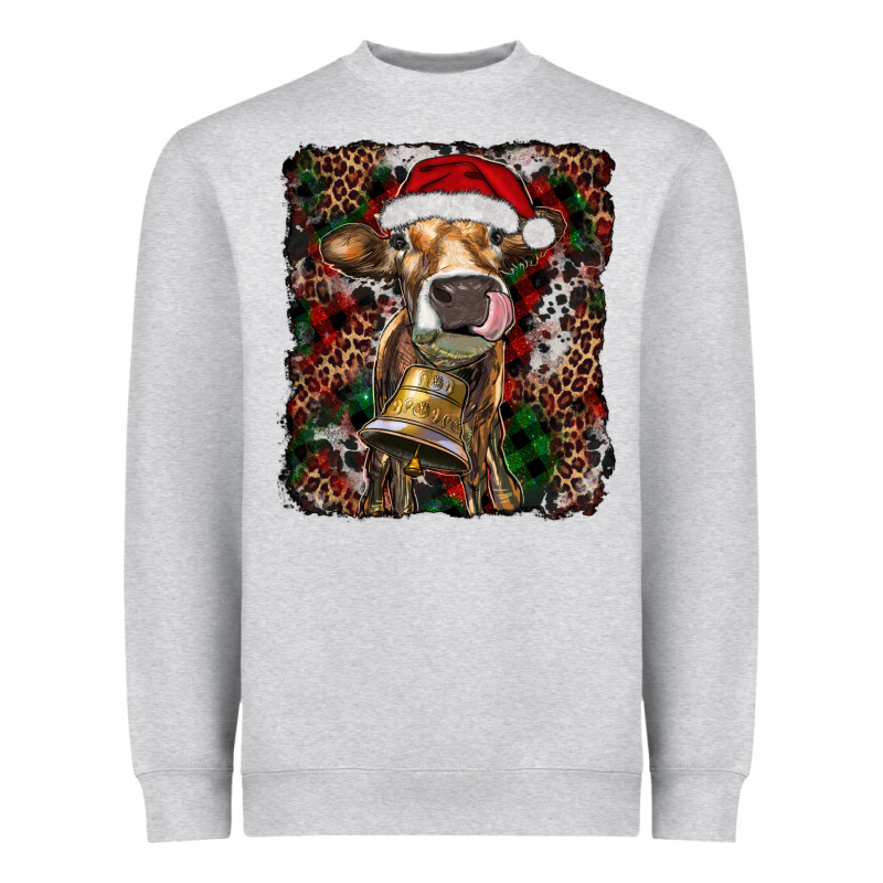 Christmas Heifer With Leoard And Cowhide Heavyweight Sweatshirt by RanaPortraitStore | Teevron