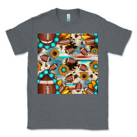 Charcoal Heather football cowhide sunflower seamless pattern Classic Tee - JahusDesignShop