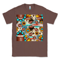 Chestnut football cowhide sunflower seamless pattern Classic Tee - JahusDesignShop