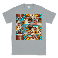 Heather Grey football cowhide sunflower seamless pattern Classic Tee - JahusDesignShop