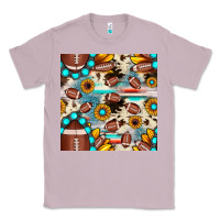 Lilac football cowhide sunflower seamless pattern Classic Tee - JahusDesignShop