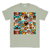 Matcha football cowhide sunflower seamless pattern Classic Tee - JahusDesignShop