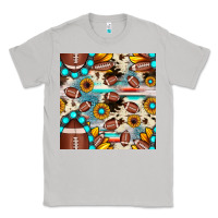 Moon Dust football cowhide sunflower seamless pattern Classic Tee - JahusDesignShop