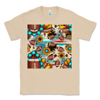 Mushroom football cowhide sunflower seamless pattern Classic Tee - JahusDesignShop