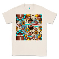 Natural football cowhide sunflower seamless pattern Classic Tee - JahusDesignShop