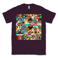 Plum football cowhide sunflower seamless pattern Classic Tee - JahusDesignShop