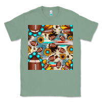 Sage football cowhide sunflower seamless pattern Classic Tee - JahusDesignShop