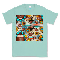 Seafoam football cowhide sunflower seamless pattern Classic Tee - JahusDesignShop