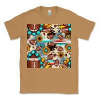 Toasted Coconut football cowhide sunflower seamless pattern Classic Tee - JahusDesignShop