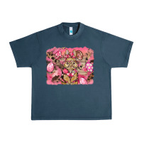 Midnight Navy pink camouflage bunny background Urban Heavy Tee - BarkalooDesign