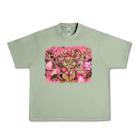 Oil Green pink camouflage bunny background Urban Heavy Tee - BarkalooDesign
