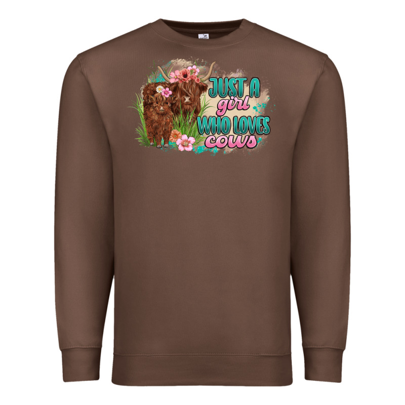 Just A Girl Who Loves Cows Premium Sweatshirt by MaliasSmallBusiness | Teevron