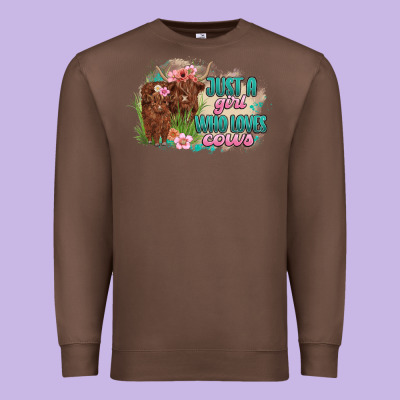 Just A Girl Who Loves Cows Premium Sweatshirt Designed By Maliassmallbusiness