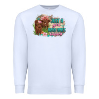 White just a girl who loves cows Premium Sweatshirt - MaliasSmallBusiness