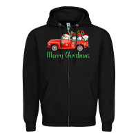 Black merry christmas truck gnomes Zipper Hoodie - AdoDesignShop