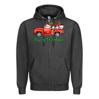 Charcoal Heather merry christmas truck gnomes Zipper Hoodie - AdoDesignShop