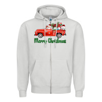 Dove Grey merry christmas truck gnomes Zipper Hoodie - AdoDesignShop