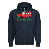 Navy merry christmas truck gnomes Zipper Hoodie - AdoDesignShop