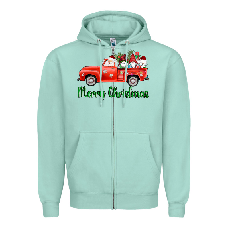 Merry Christmas Truck Gnomes Zipper Hoodie by AdoDesignShop | Teevron