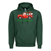Sports Green merry christmas truck gnomes Zipper Hoodie - AdoDesignShop