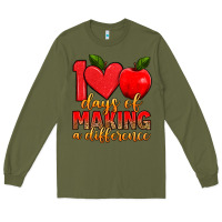 Army Green 100 days of making a difference Long Sleeve Tee - Artiststas