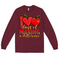 Burgundy 100 days of making a difference Long Sleeve Tee - Artiststas