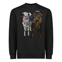 Black two heifer cows Heavyweight Sweatshirt - RanaPortraitStore