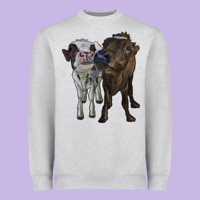 Two Heifer Cows Heavyweight Sweatshirt Designed By Ranaportraitstore