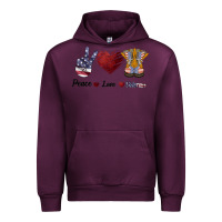 Mauve Wine Peace Love Veteran Urban Hoodie - Bettercallsaul