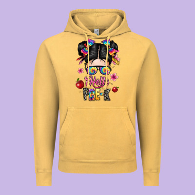 Hello Pre K Vintage Hoodie Designed By Texasbilliewilder