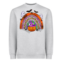 Heather Grey halloween rainbow Heavyweight Sweatshirt - Zillion Design Studio