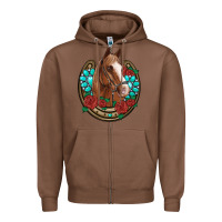 Chestnut western horseshoe horse roses gemstone Zipper Hoodie - Artiststas