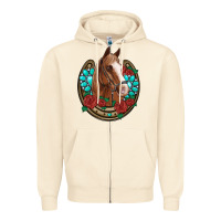 Sandshell western horseshoe horse roses gemstone Zipper Hoodie - Artiststas