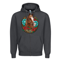 Smoke western horseshoe horse roses gemstone Zipper Hoodie - Artiststas