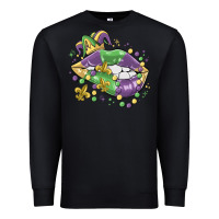 Black mardi gras lips Premium Sweatshirt - MaliasSmallBusiness