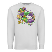 Dove Grey mardi gras lips Premium Sweatshirt - MaliasSmallBusiness