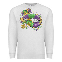 Oatmeal Heather mardi gras lips Premium Sweatshirt - MaliasSmallBusiness