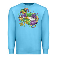 Ocean Blue mardi gras lips Premium Sweatshirt - MaliasSmallBusiness