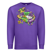 Purple mardi gras lips Premium Sweatshirt - MaliasSmallBusiness