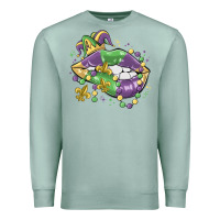 Seafoam mardi gras lips Premium Sweatshirt - MaliasSmallBusiness