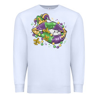 White mardi gras lips Premium Sweatshirt - MaliasSmallBusiness