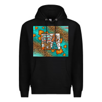 Black Fall Autumn Leopard Serape Mama Premium Hoodie - LillyAllenDesigns