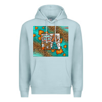 Blue Mist Fall Autumn Leopard Serape Mama Premium Hoodie - LillyAllenDesigns