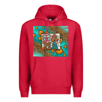 Cardinal Fall Autumn Leopard Serape Mama Premium Hoodie - LillyAllenDesigns