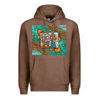 Chestnut Fall Autumn Leopard Serape Mama Premium Hoodie - LillyAllenDesigns