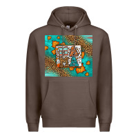 Coffee Fall Autumn Leopard Serape Mama Premium Hoodie - LillyAllenDesigns