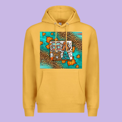 Fall Autumn Leopard Serape Mama Premium Hoodie Designed By Lillyallendesigns